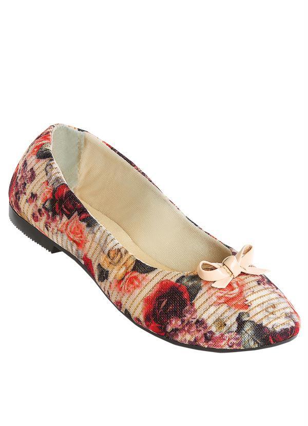 Outlet - Sapatilha Básica com Laço Floral
