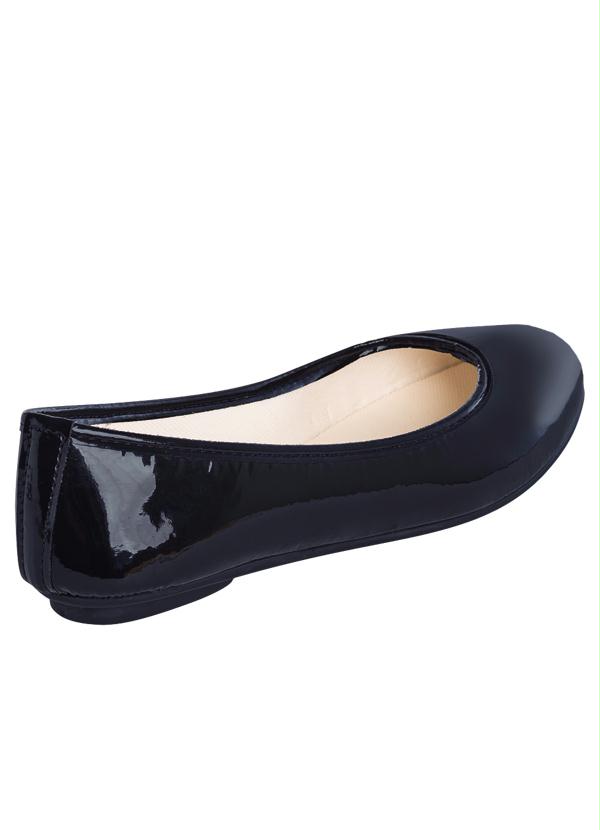 Outlet - Sapatilha Básica Preta Envernizada 2