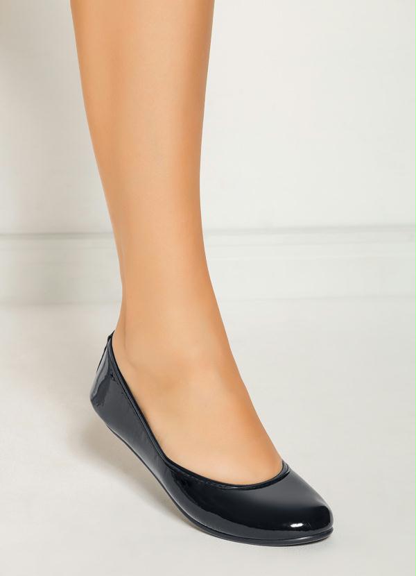 Outlet - Sapatilha Básica Preta Envernizada 4