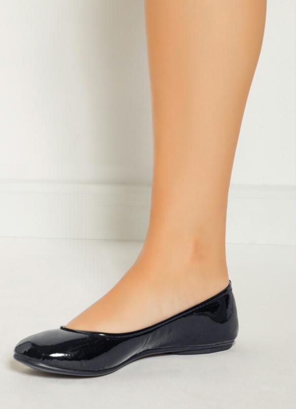 Outlet - Sapatilha Básica Preta Envernizada 5