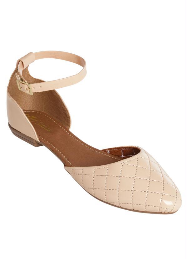 Outlet - Sapatilha Matelassê Nude com Fivela