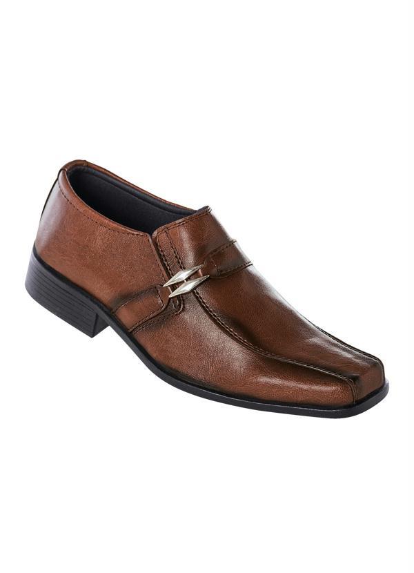 Outlet - Sapato Social Masculino Marrom Ajuste Elástico