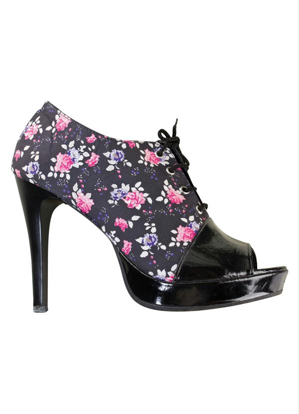 Quintess - Open Boot Floral/Preto
