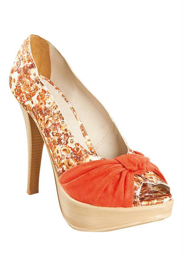 Quintess - Peep Toe Floral/Coral
