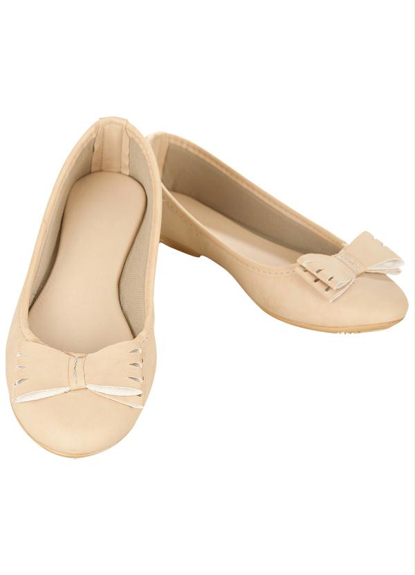 Outlet - Sapatilha Bege com Detalhe de Laço 2