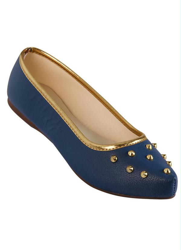 Outlet - Sapatilha Detalhe com Spike Marinho