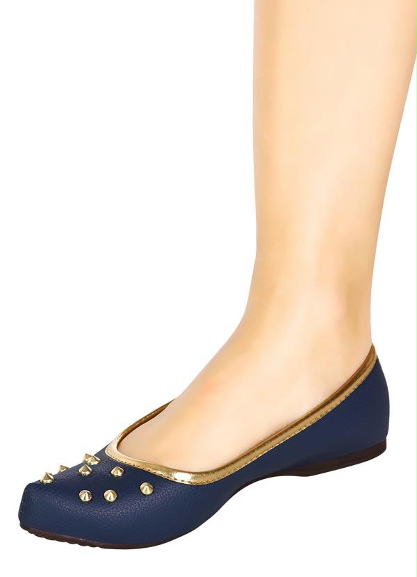 Outlet - Sapatilha Detalhe com Spike Marinho 4