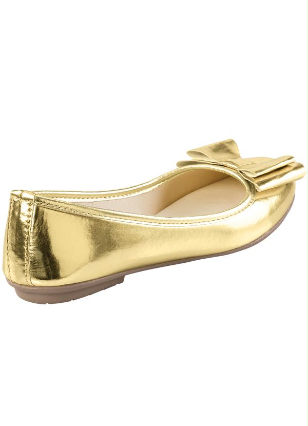 Outlet - Sapatilha Detalhe Laço Dourada 2