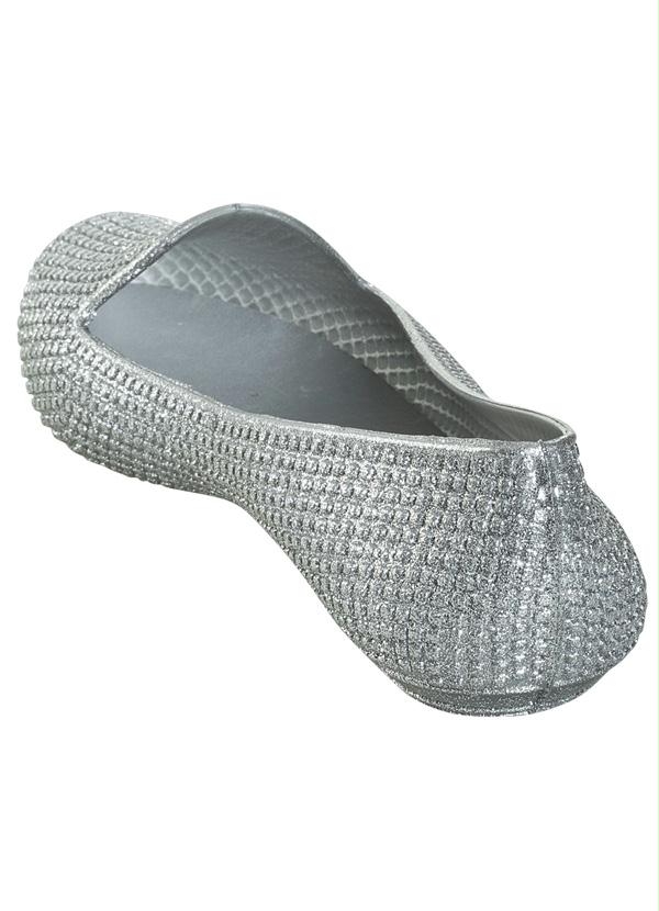 Outlet - Sapatilha Feminina Prata com Glitter 2