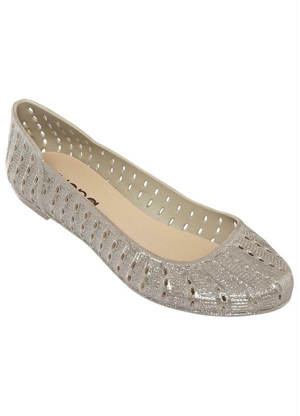 Outlet - Sapatilha Glitter Bege