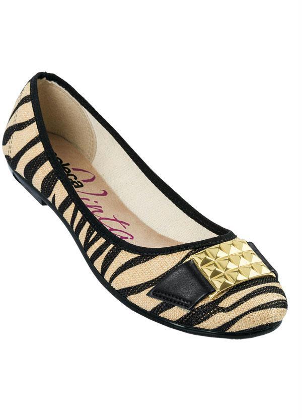 Sapatilha Moleca Detalhe Spike Zebra - Perfecta