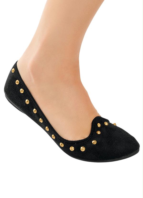 Outlet - Sapatilha Preta Detalhe Spike 4
