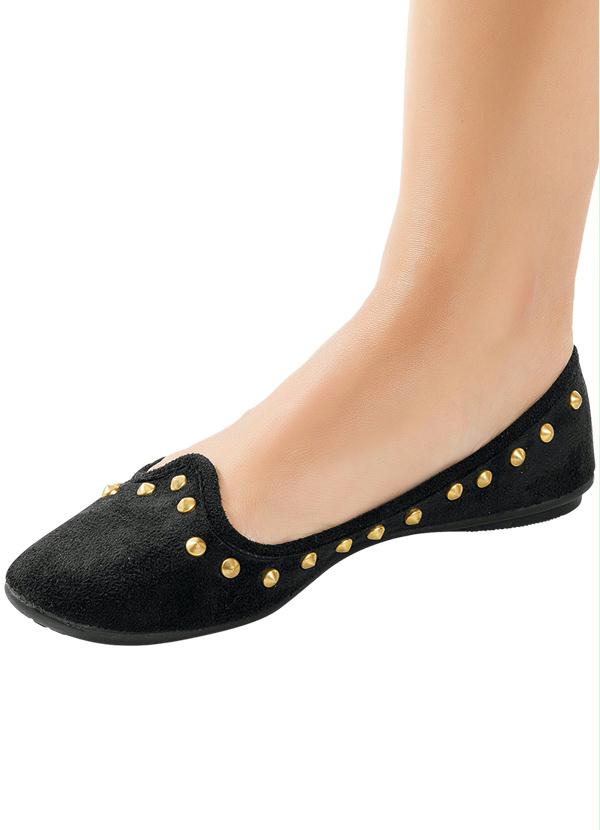 Outlet - Sapatilha Preta Detalhe Spike 5