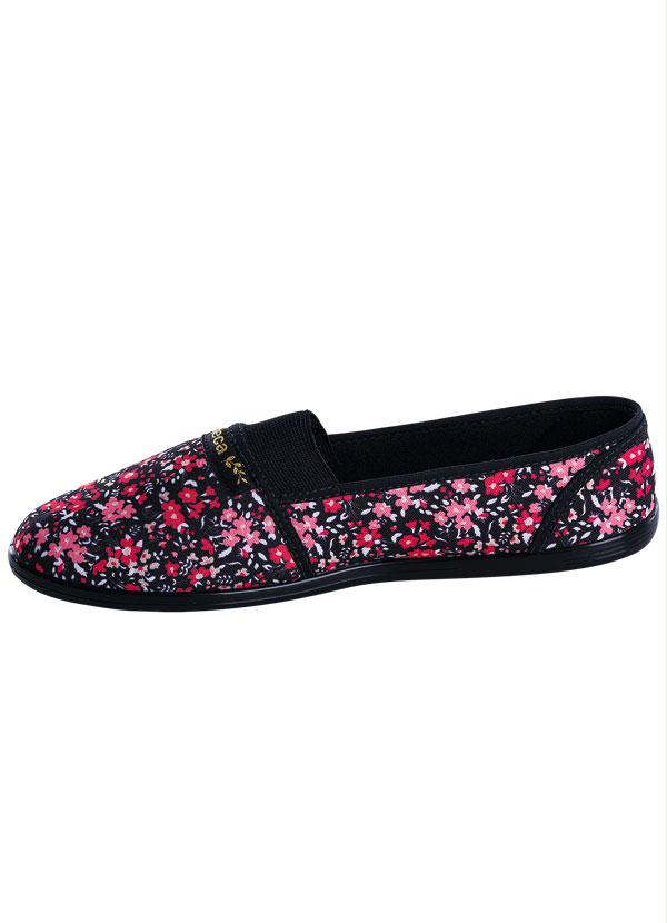 Moleca - Sapatilha Preto Floral Moleca 3