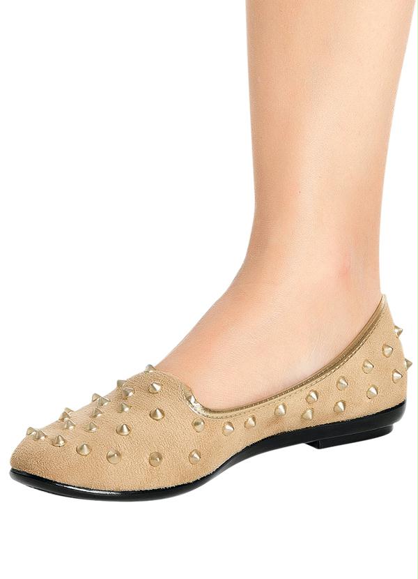 Outlet - Sapatilha Slipper Spikes Bege 5