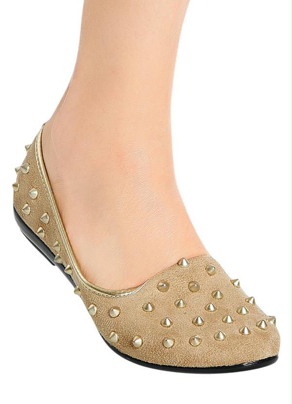 Outlet - Sapatilha Slipper Spikes Bege 6