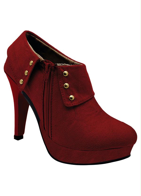Outlet - Sapato Feminino Detalhe Tachas Vermelho 1
