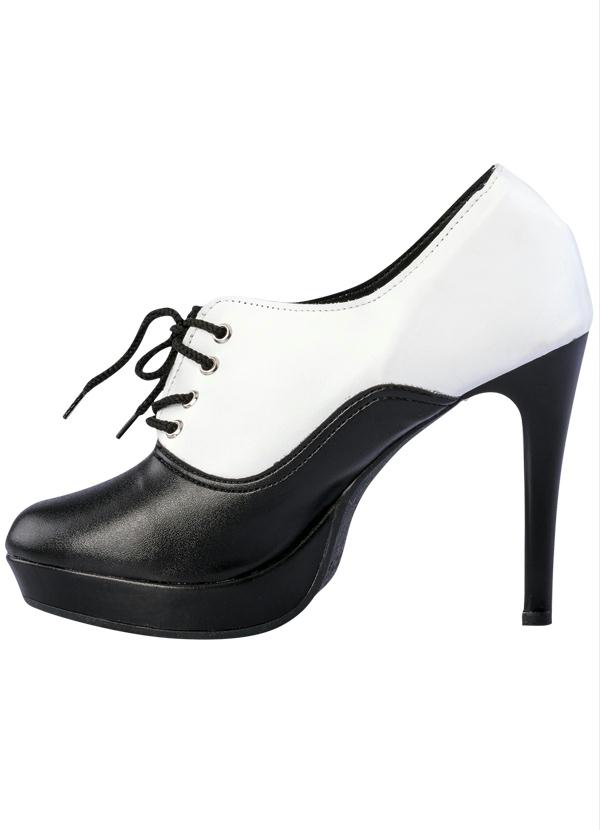 Outlet - Sapato Oxford com Salto Preto e Branco 3