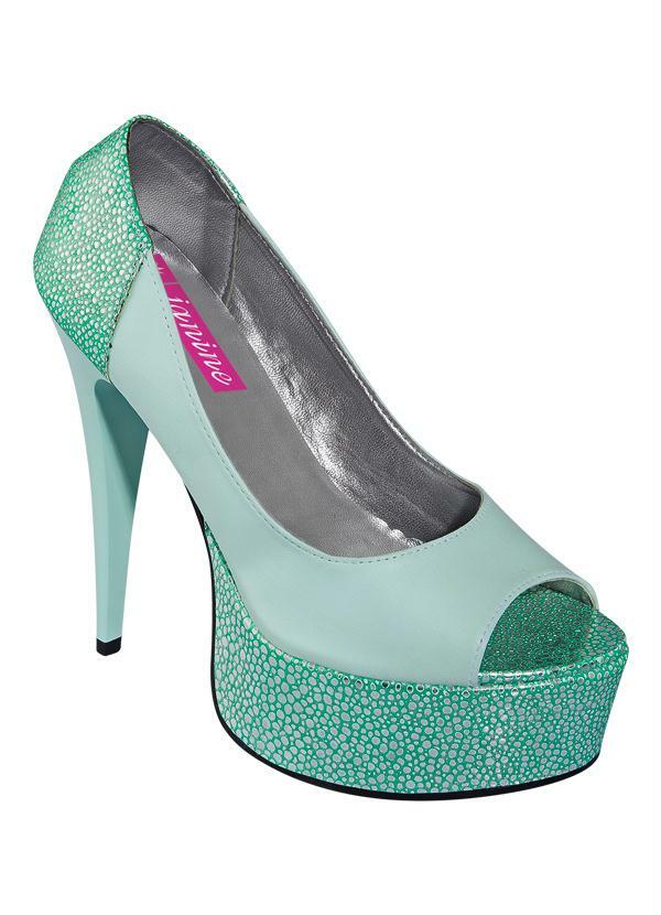 Outlet - Sapato Peep Toe Verde