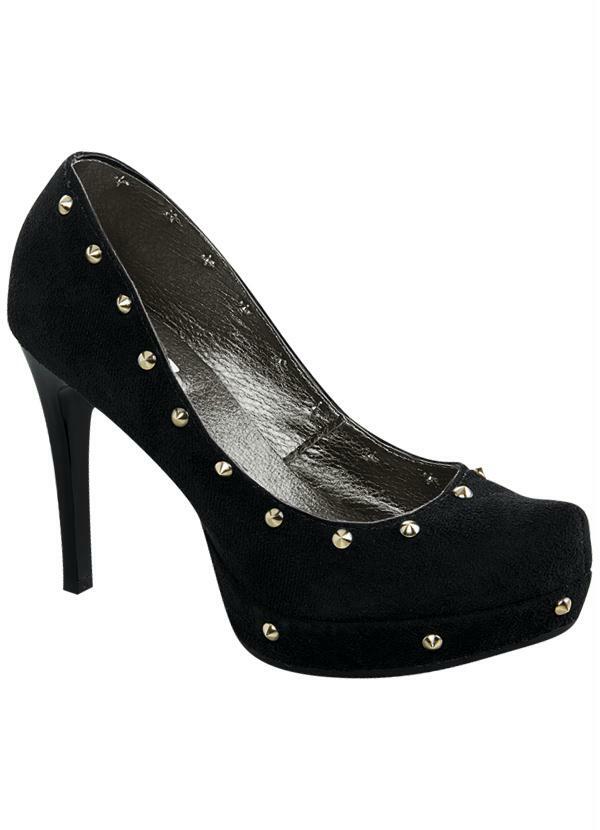 Outlet - Sapato Scarpin com Spikes Preto