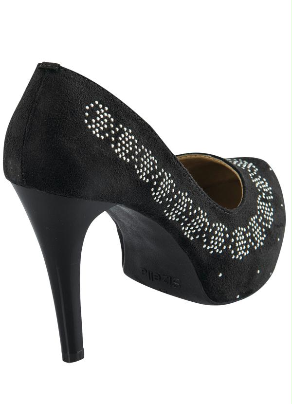 Quintess - Scarpin Meia Pata com Aplicações Preto 2