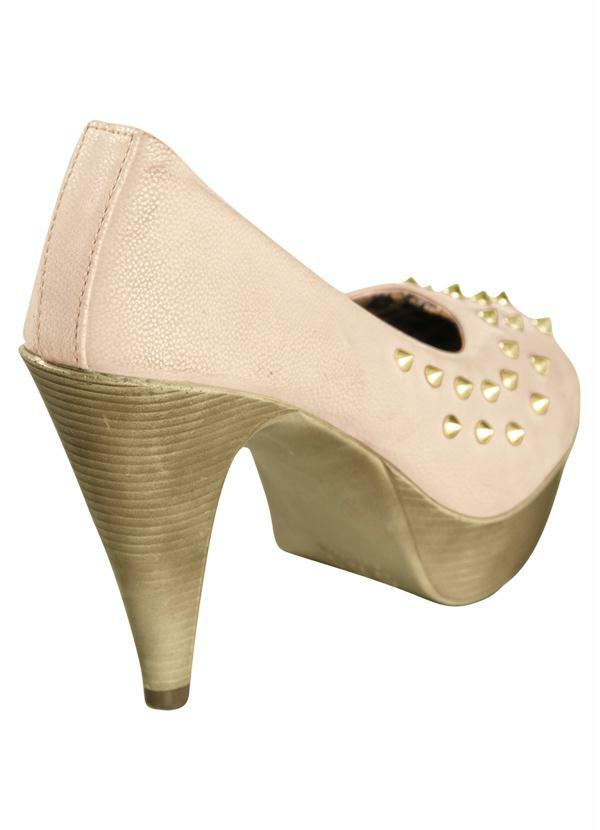 Quintess - Scarpin Meia Pata Spikes Nude 2