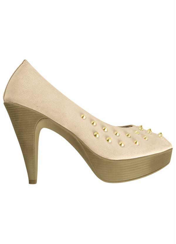 Quintess - Scarpin Meia Pata Spikes Nude 3