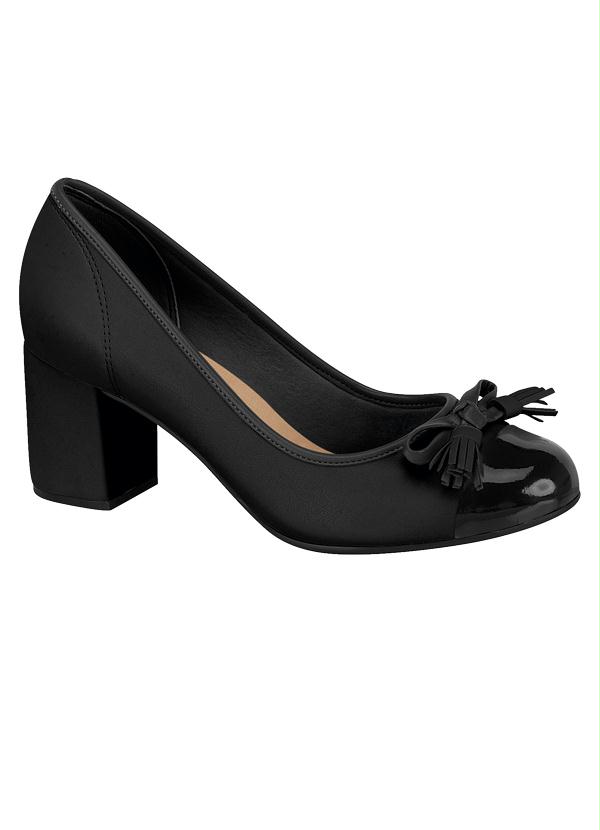 Beira Rio Sapato Beira Rio Preto com Salto Quadrado