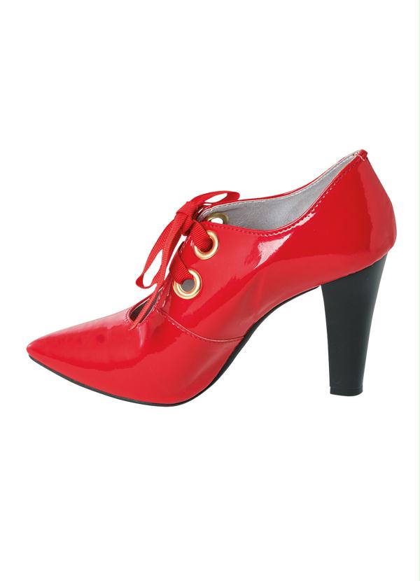 Outlet - Sapato Envernizado Vermelho com Cadarço 3