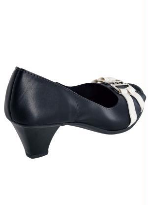 Perfecta - Sapato Peep Toe Bicolor Preto e Branco - PERFECTA