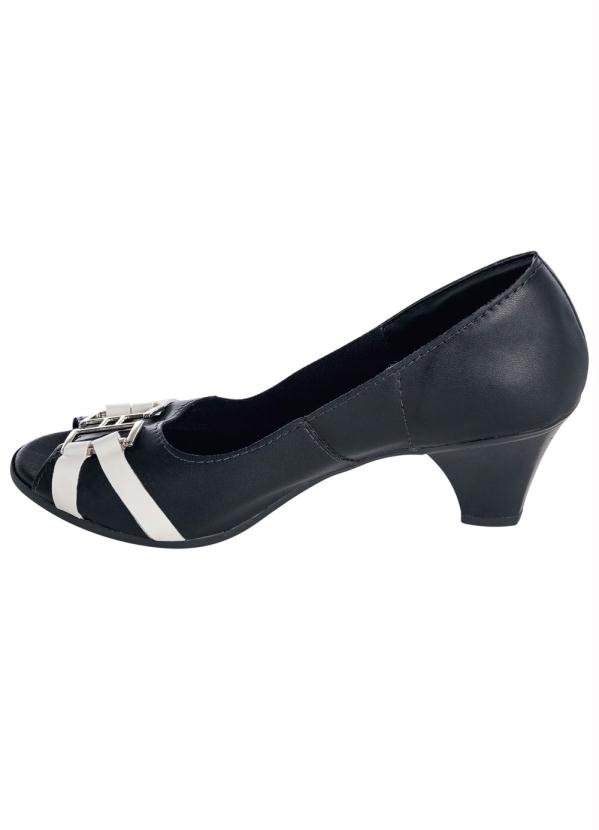 Perfecta - Sapato Peep Toe Bicolor Preto e Branco 3