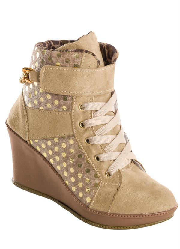 Perfecta - Sneaker Bege com Salto Anabela