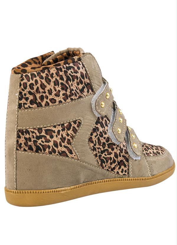 Outlet - Sneaker Bege Estampa Onça 2
