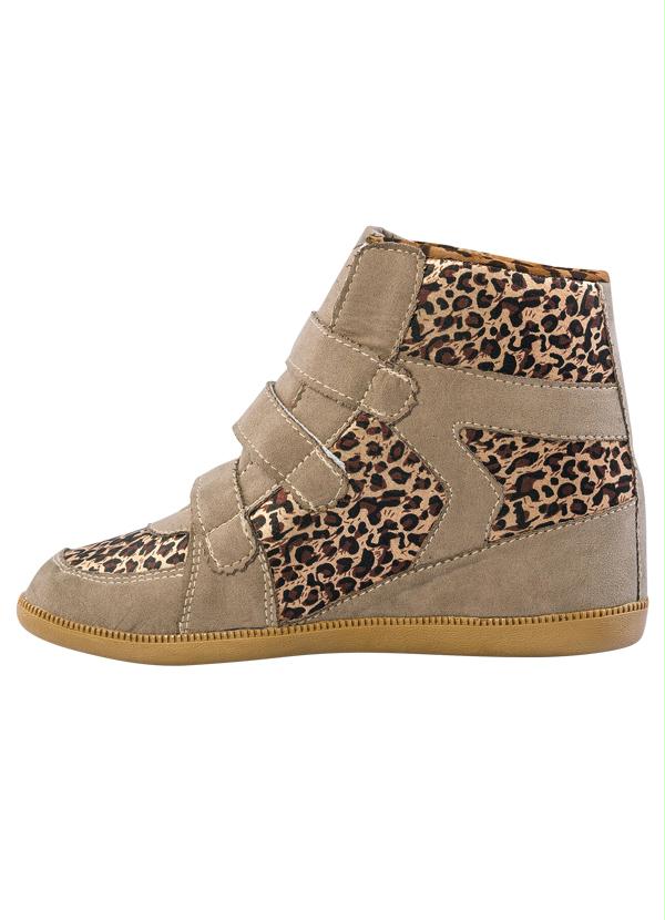 Outlet - Sneaker Bege Estampa Onça 3