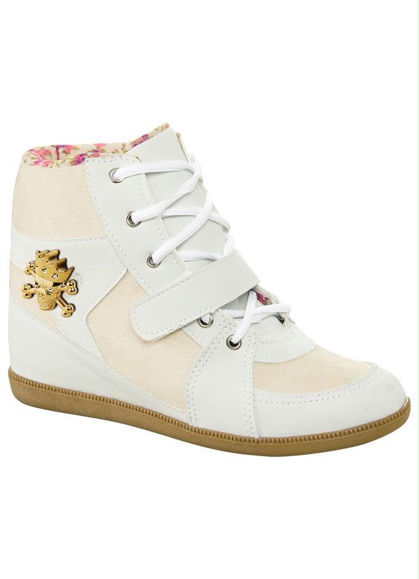 Outlet - Sneaker com Detalhe de CaveiraBege