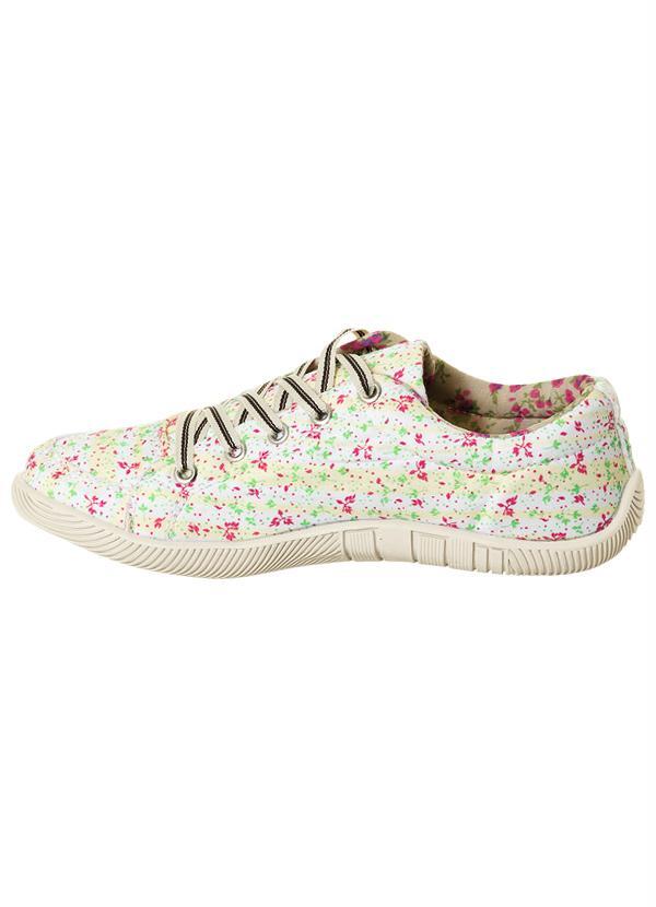 Moda Pop - Tênis com Caveira na Lateral Floral Amarelo 3