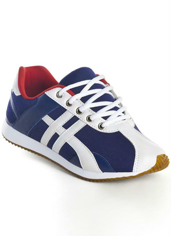 Outlet - Tênis Feminino Azul Marinho e Branco