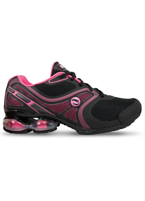 Lynd - Tênis Feminino Lynd Preto, Chumbo e Pink