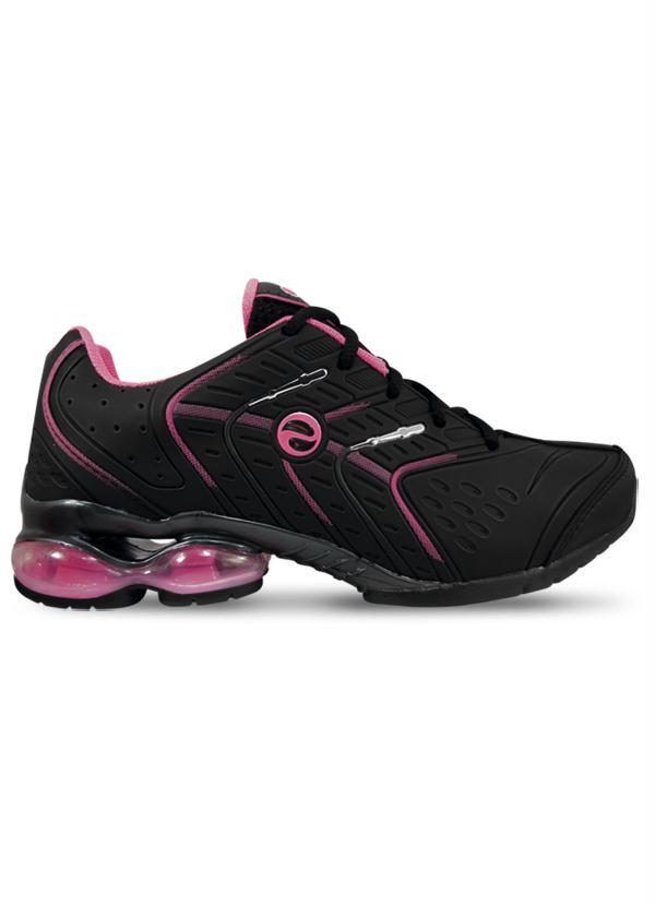 Lynd - Tênis Feminino Lynd Preto, Prata e Pink
