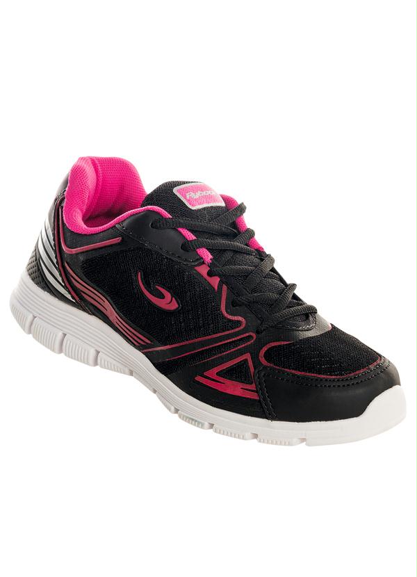 Outlet - Tênis Feminino Preto e Pink