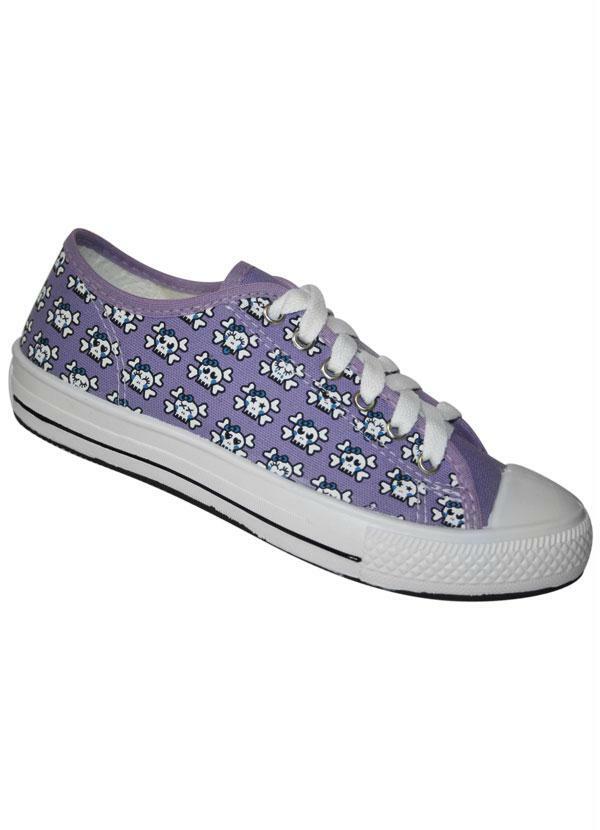 Outlet - Tênis Roxo com Estampa de Caveirinha