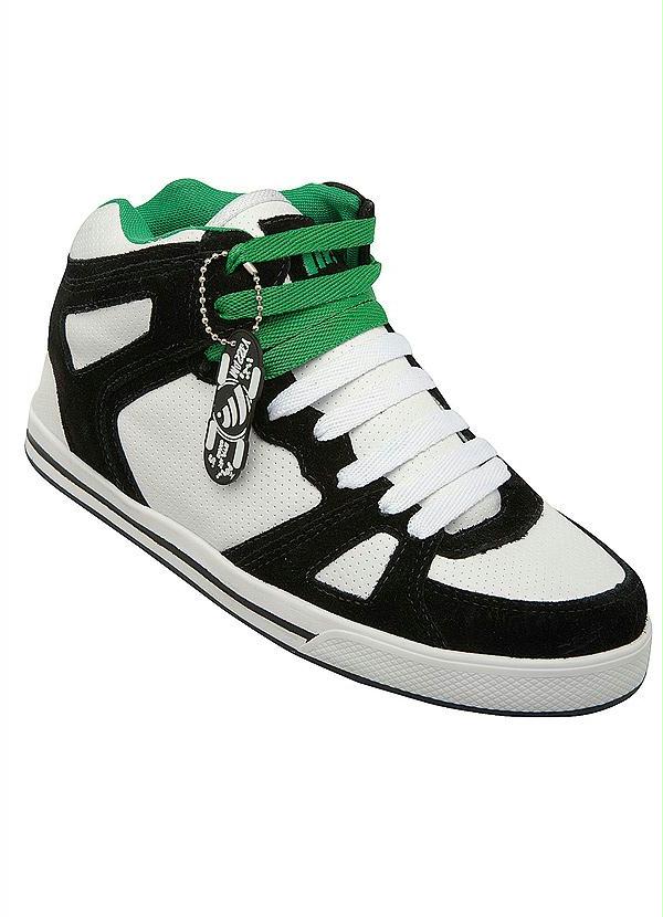 Outlet - Tênis Cano Alto Masculino Preto, Verde e Branco