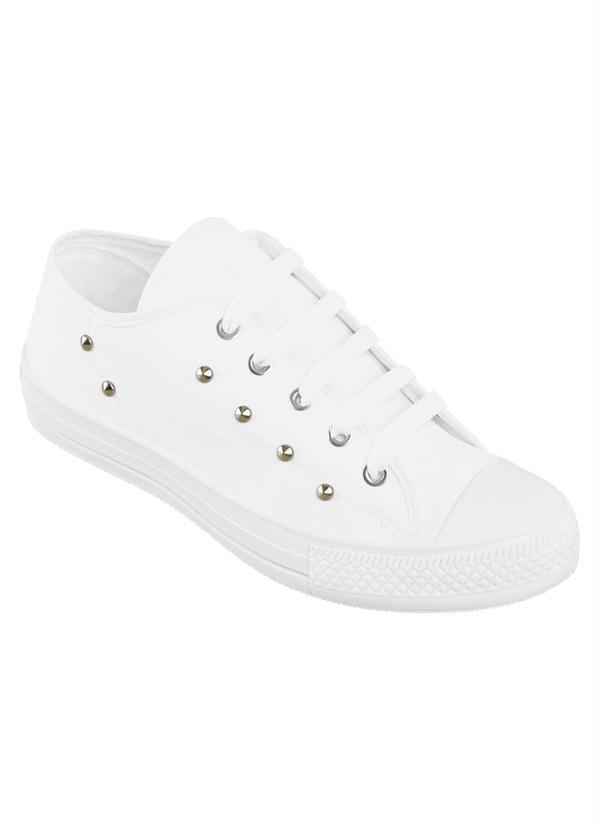 Outlet - Tênis com Spikes em Metal Branco