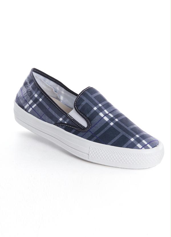 Outlet - Tênis Masculino Xadrez e Azul