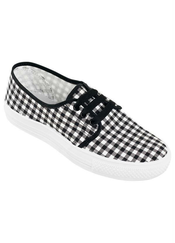 Outlet - Tênis Masculino Xadrez Preto/Branco