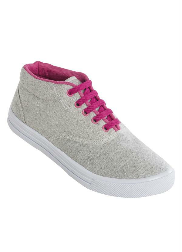 tenis cano alto cinza feminino