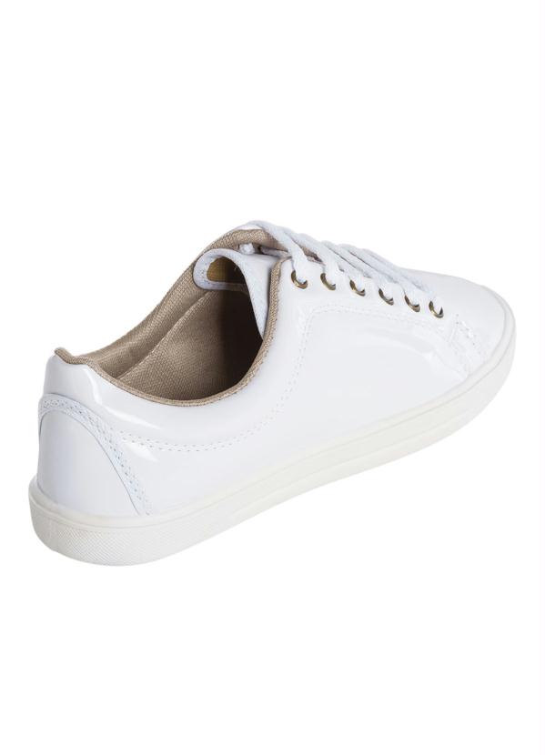 Outlet - Tênis Casual Envernizado Branco 2