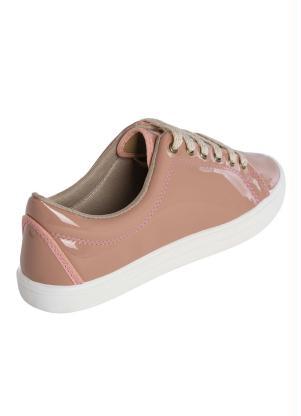 tenis envernizado rosa