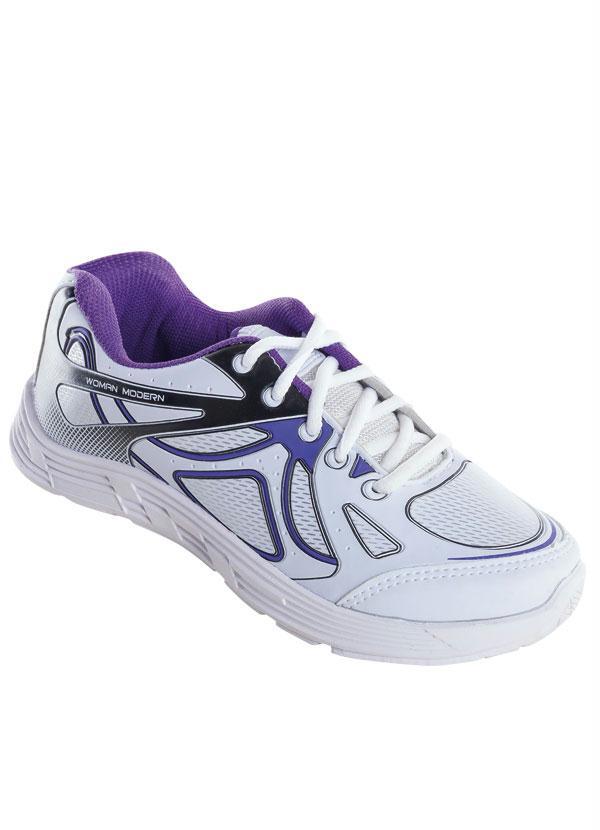 Outlet - Tênis Feminino Branco e Roxo
