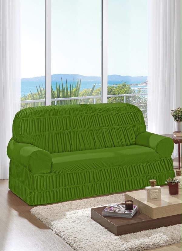 Lar e Lazer - Capa para Sofá 2 e 3 Lugares Verde 2 Peças 2